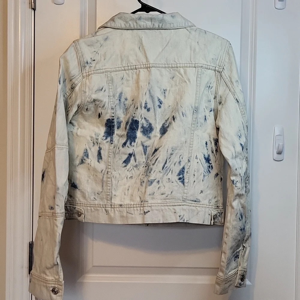 NWT Free People Rumors Denim Jacket in Jones Tie Dye Blue Size Small Jean - Picture 7 of 7